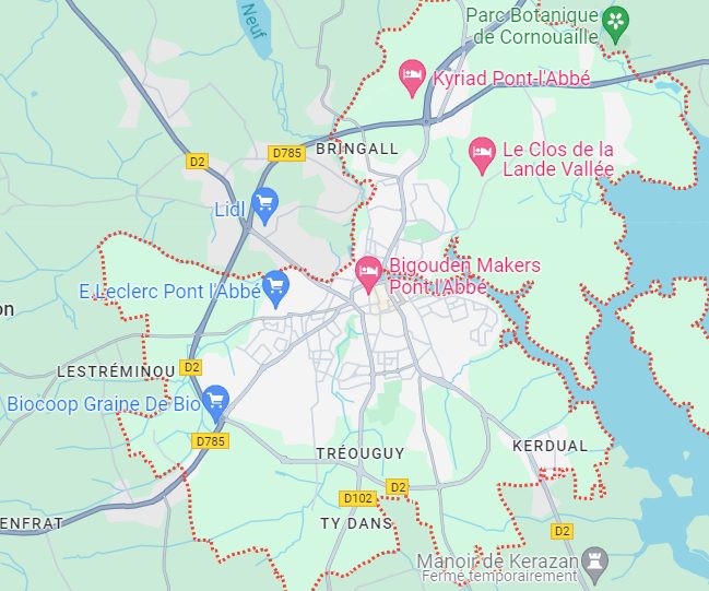 Carte aérienne Représentant Pont l'Abbé